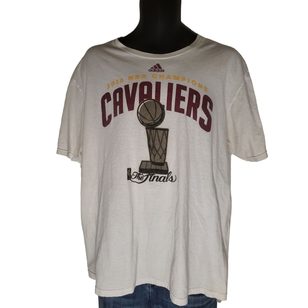 Adidas Cleveland Cavaliers T Shirt Men XL White 2016 NBA Finals Champion Graphic